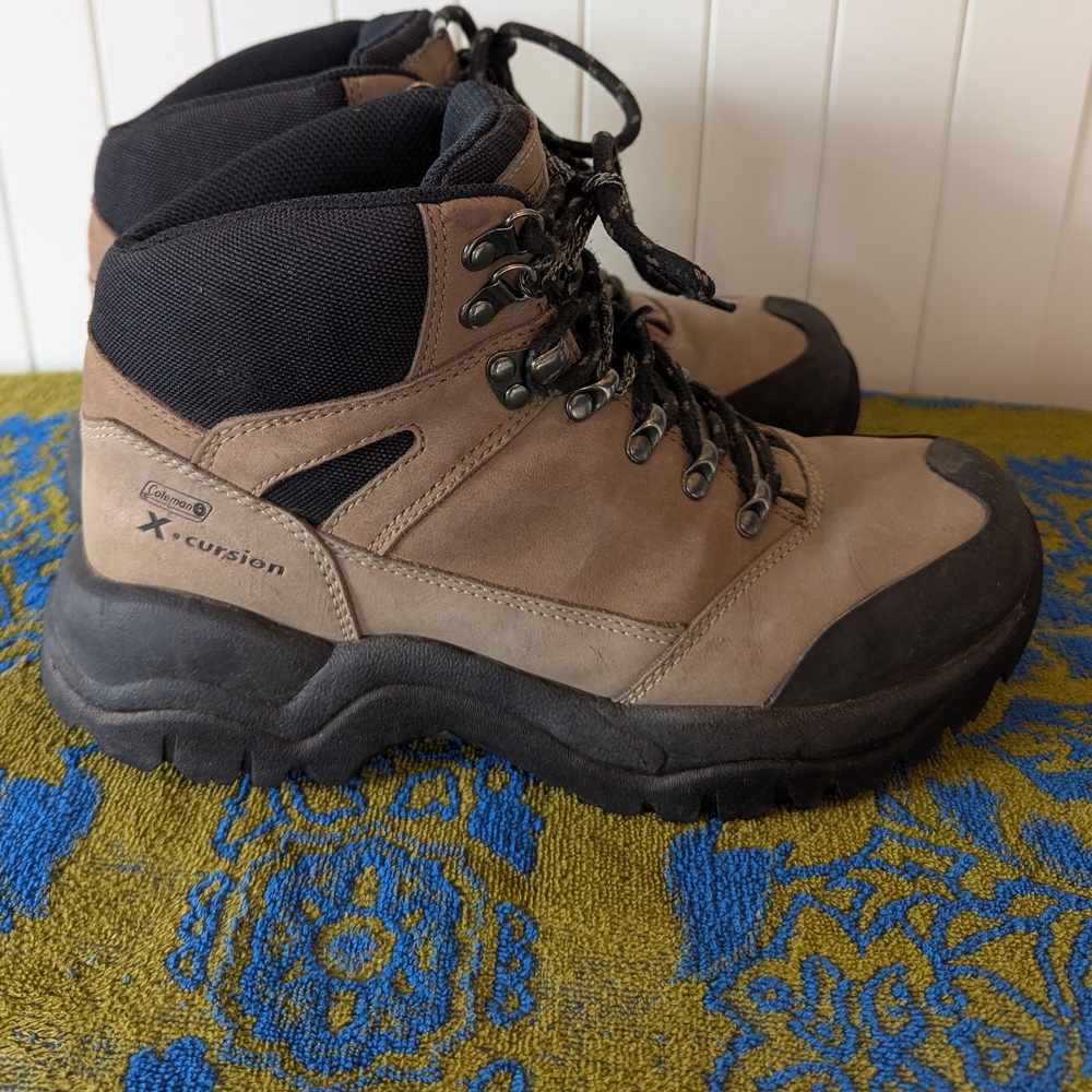 Tan and Black Ankle Boots with Sturdy Soles